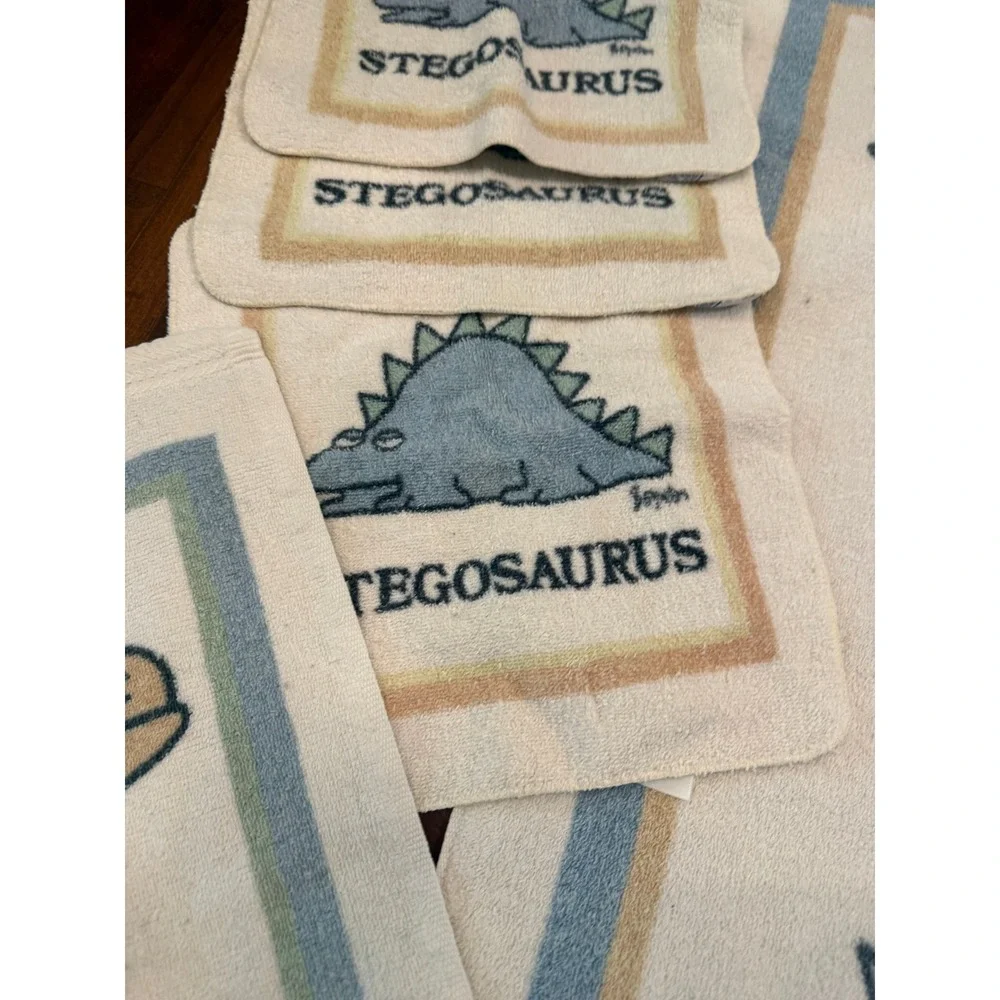 Vintage Sandra Boynton for Martex Dinosaur Towel Set 5pc Cotton USA Made 80s